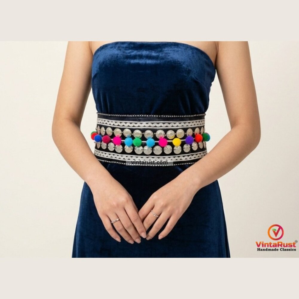 Handmade Afghan Tribal Belt: Boho Belly Dance Jewelry